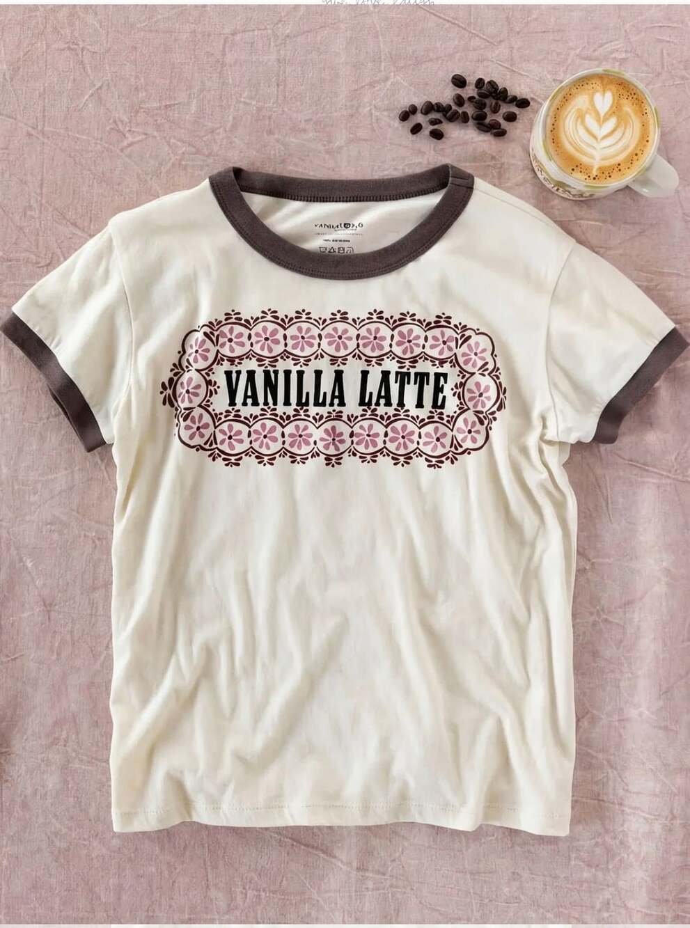 Natural Life Vanilla Latte Cotton Baby Tee Ringer Shrunken Fit